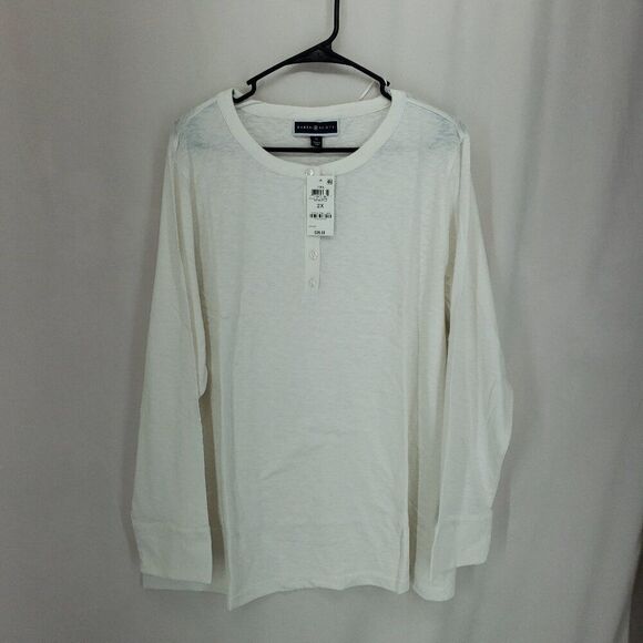 Karen Scott Plus Long Sleeve Winter White 2x (AR) - Picture 1 of 6